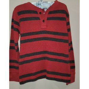 Arizona Jean Co Size 5T Long Sleeve Thermal Shirt Red and Black Stripe.